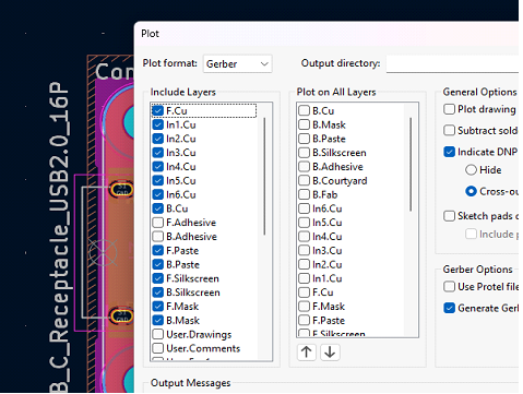 انتخاب لایهها در KiCad 9
